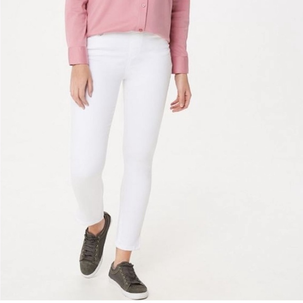 8 Martha Stewart Knit Denim Ankle Jeans FF32 6121